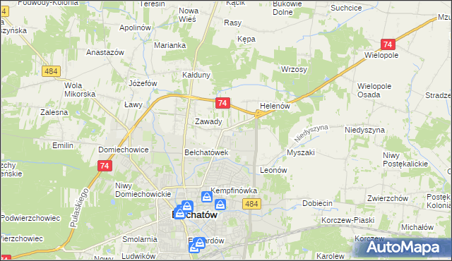 mapa Dobrzelów, Dobrzelów na mapie Targeo