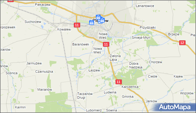 mapa Folusz gmina Pleszew, Folusz gmina Pleszew na mapie Targeo
