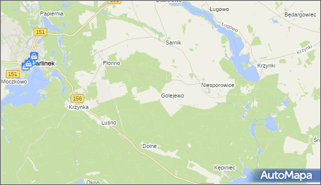 mapa Golejewo gmina Pełczyce, Golejewo gmina Pełczyce na mapie Targeo