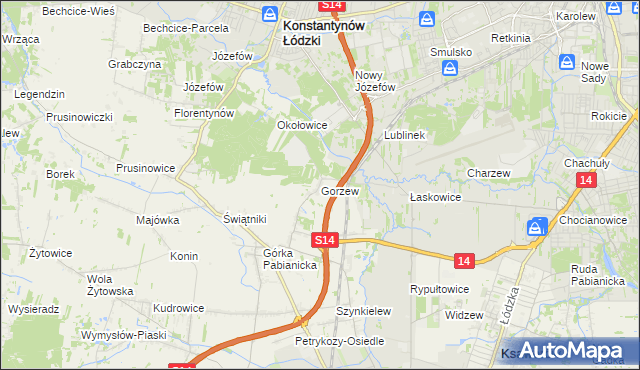 mapa Gorzew, Gorzew na mapie Targeo