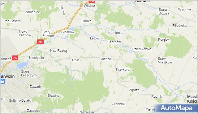 mapa Goździk, Goździk na mapie Targeo