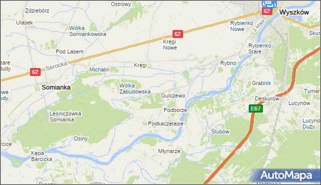 mapa Gulczewo gmina Wyszków, Gulczewo gmina Wyszków na mapie Targeo