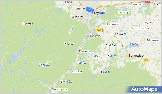 mapa Gwarek, Gwarek na mapie Targeo