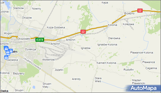 mapa Ignatów gmina Kamień, Ignatów gmina Kamień na mapie Targeo