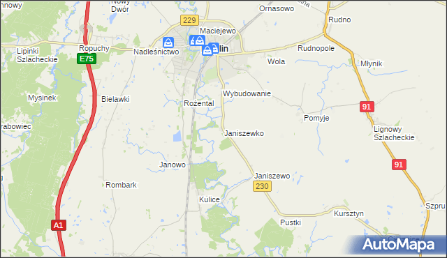 mapa Janiszewko, Janiszewko na mapie Targeo