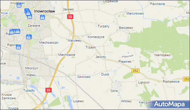 mapa Jaronty, Jaronty na mapie Targeo