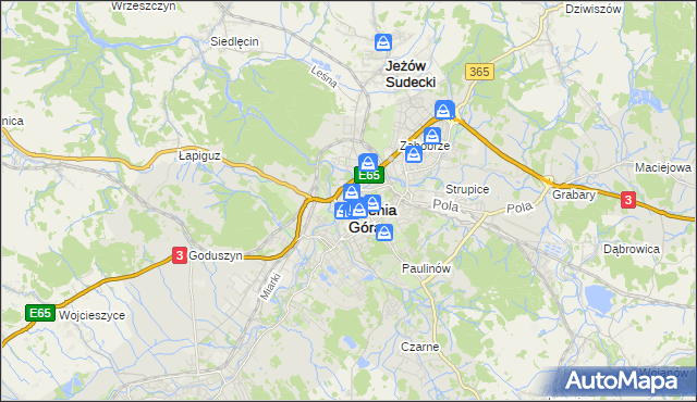 mapa Jelenia Góra, Jelenia Góra na mapie Targeo