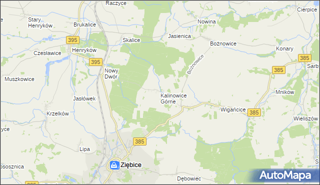 mapa Kalinowice Górne, Kalinowice Górne na mapie Targeo