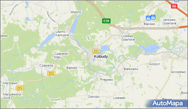 mapa Kolbudy, Kolbudy na mapie Targeo