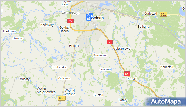 mapa Konikowo gmina Gołdap, Konikowo gmina Gołdap na mapie Targeo