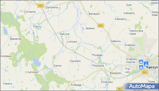 mapa Kotkowo gmina Kętrzyn, Kotkowo gmina Kętrzyn na mapie Targeo