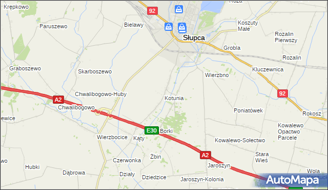 mapa Kotunia, Kotunia na mapie Targeo