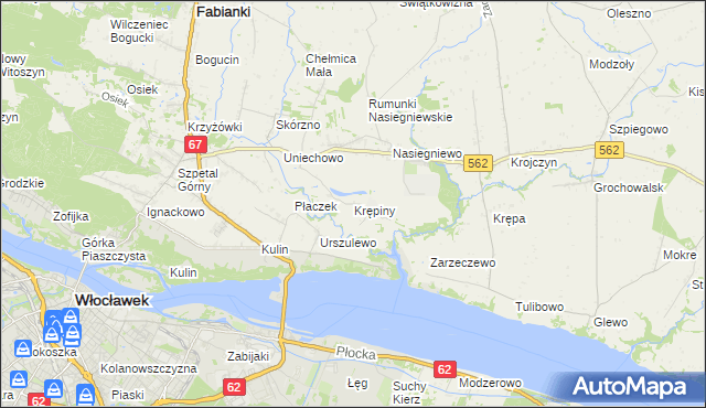 mapa Krępiny Kolonia, Krępiny Kolonia na mapie Targeo