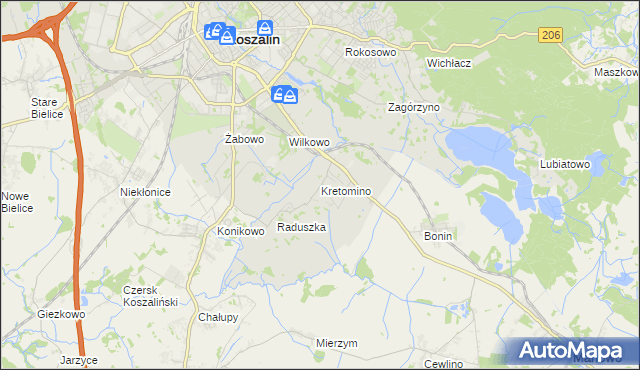 mapa Kretomino, Kretomino na mapie Targeo