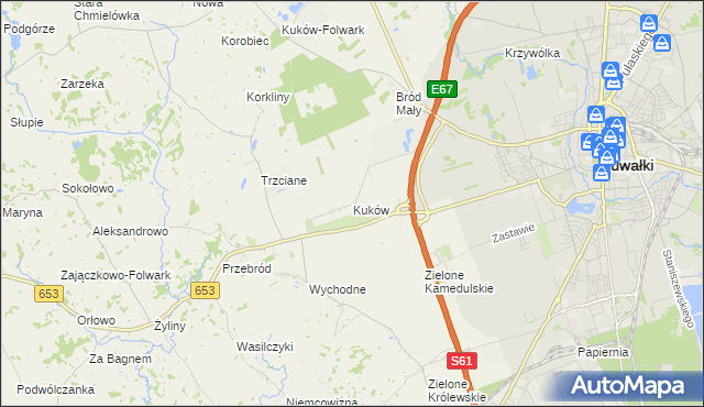 mapa Kuków gmina Suwałki, Kuków gmina Suwałki na mapie Targeo