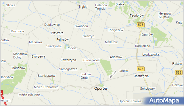 mapa Kurów-Parcel, Kurów-Parcel na mapie Targeo