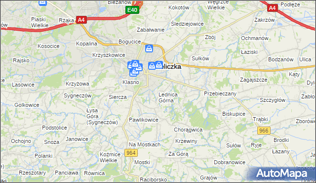 mapa Lednica Górna, Lednica Górna na mapie Targeo