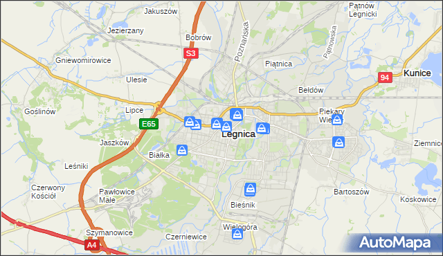 mapa Legnicy, Legnica na mapie Targeo