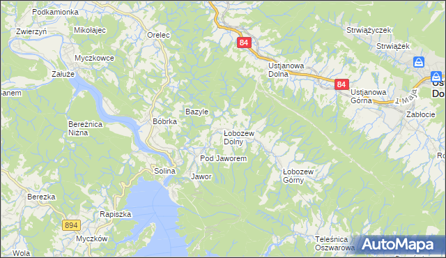 mapa Łobozew Dolny, Łobozew Dolny na mapie Targeo