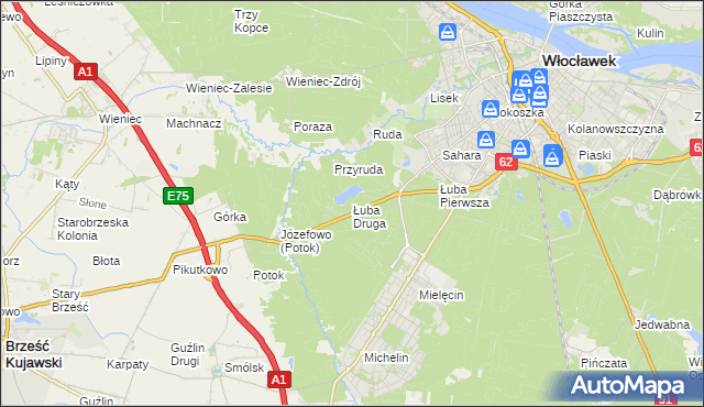 mapa Łuba Druga, Łuba Druga na mapie Targeo