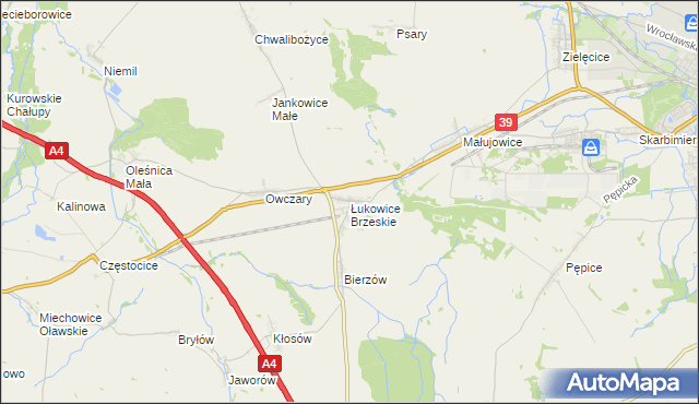 mapa Łukowice Brzeskie, Łukowice Brzeskie na mapie Targeo