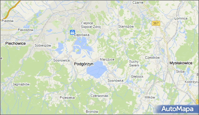 mapa Marczyce, Marczyce na mapie Targeo