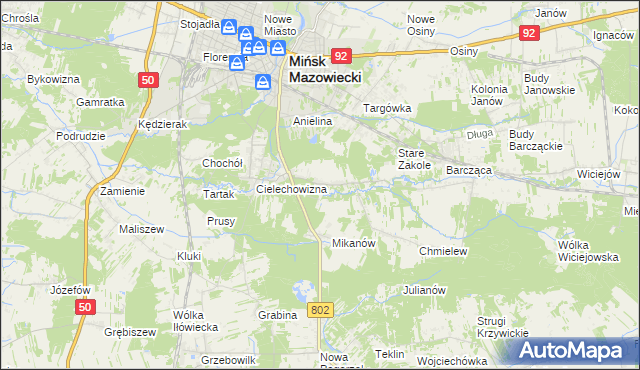 mapa Marianka gmina Mińsk Mazowiecki, Marianka gmina Mińsk Mazowiecki na mapie Targeo