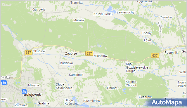 mapa Michałów gmina Halinów, Michałów gmina Halinów na mapie Targeo