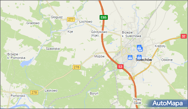 mapa Mozów, Mozów na mapie Targeo