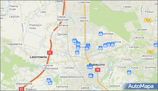 mapa Mysiadło, Mysiadło na mapie Targeo