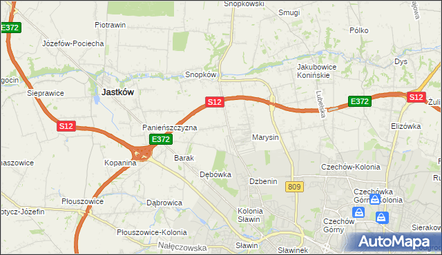 mapa Natalin gmina Jastków, Natalin gmina Jastków na mapie Targeo