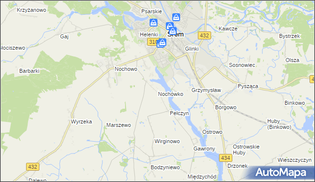 mapa Nochówko, Nochówko na mapie Targeo