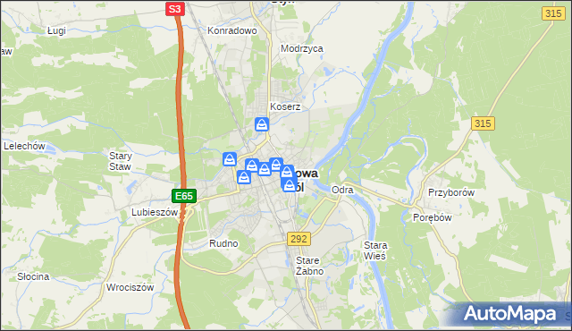 mapa Nowa Sól, Nowa Sól na mapie Targeo
