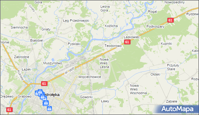 mapa Nowa Wieś Leśna, Nowa Wieś Leśna na mapie Targeo