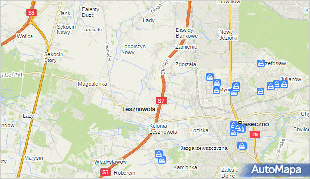 mapa Nowa Wola gmina Lesznowola, Nowa Wola gmina Lesznowola na mapie Targeo