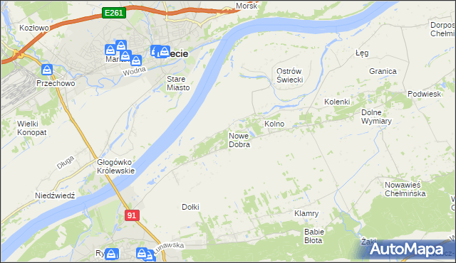 mapa Nowe Dobra gmina Chełmno, Nowe Dobra gmina Chełmno na mapie Targeo