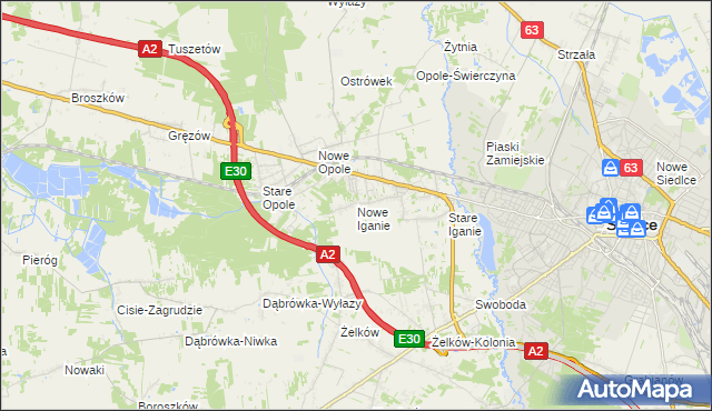 mapa Nowe Iganie, Nowe Iganie na mapie Targeo