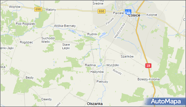 mapa Nowe Łepki, Nowe Łepki na mapie Targeo