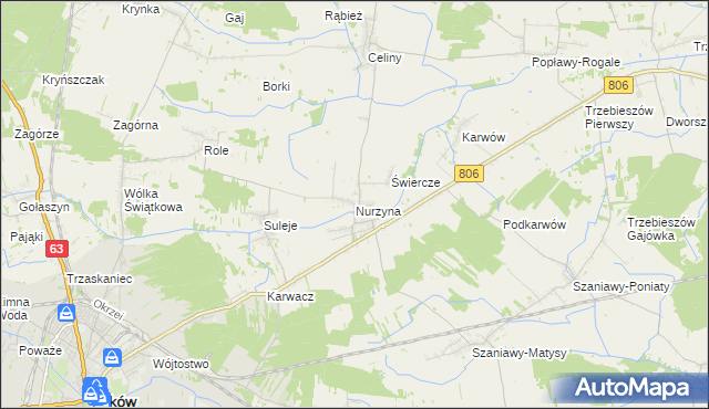 mapa Nurzyna, Nurzyna na mapie Targeo