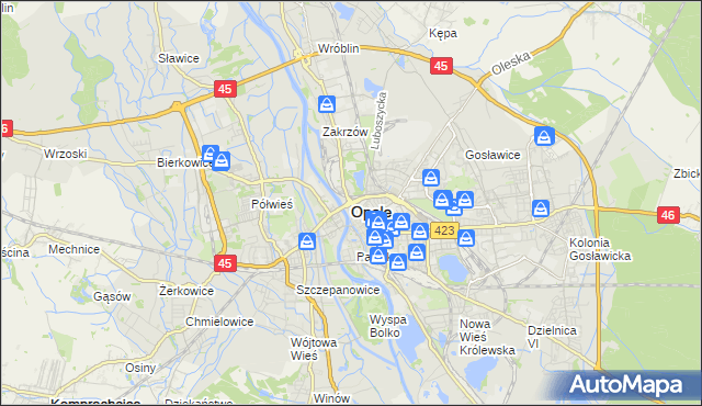 mapa Opola, Opole na mapie Targeo