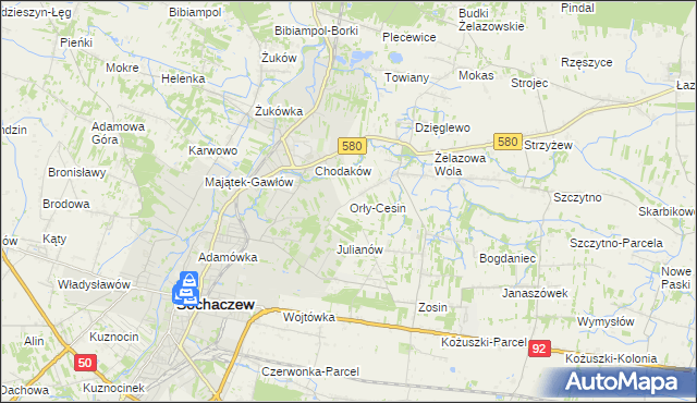mapa Orły-Cesin, Orły-Cesin na mapie Targeo