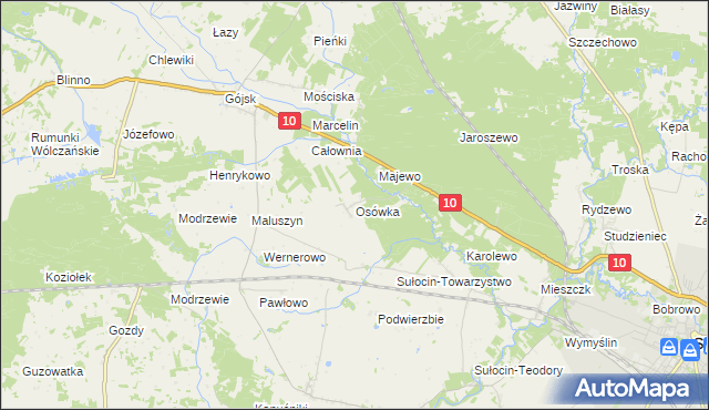 mapa Osówka gmina Sierpc, Osówka gmina Sierpc na mapie Targeo