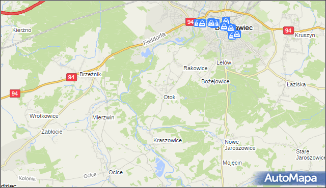 mapa Otok gmina Bolesławiec, Otok gmina Bolesławiec na mapie Targeo