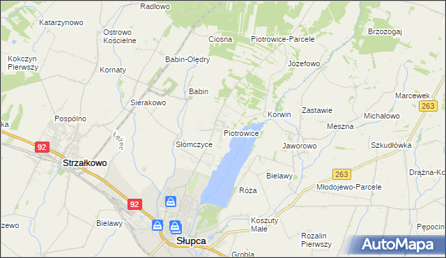 mapa Piotrowice gmina Słupca, Piotrowice gmina Słupca na mapie Targeo