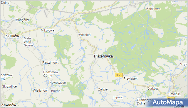 mapa Platerówka, Platerówka na mapie Targeo