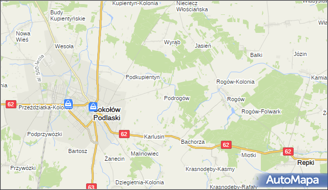 mapa Podrogów, Podrogów na mapie Targeo