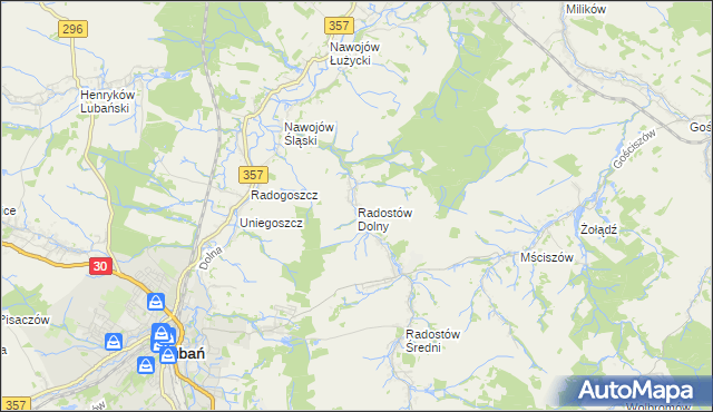 mapa Radostów Dolny, Radostów Dolny na mapie Targeo
