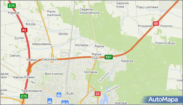 mapa Raków Duży, Raków Duży na mapie Targeo