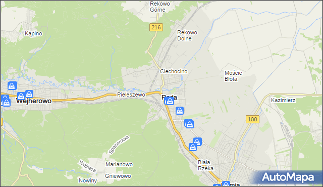 mapa Reda, Reda na mapie Targeo