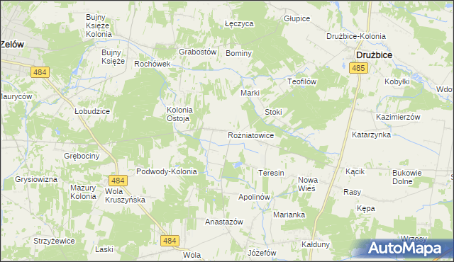 mapa Rożniatowice, Rożniatowice na mapie Targeo